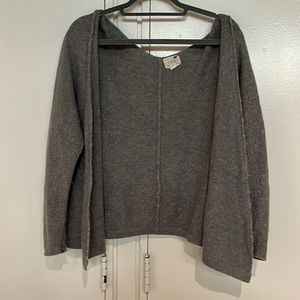 Grey knit cardigan sweater